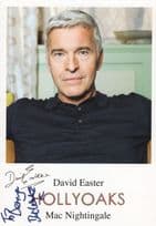David Easter Hollyoaks DOUBLE Hand & Printed Signed Cast Card Photo