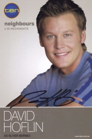 David Hoflin as Oliver Barnes Neighbours Undedicated Hand Signed Cast Card Photo