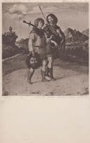 David & Jonathan 2605 National Gallery London Painting Antique Postcard