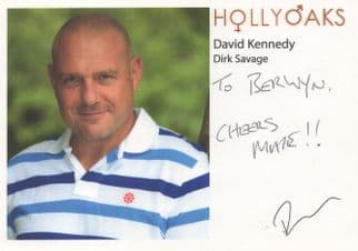 David Kennedy As Dirk Savage Hollyoaks Hand Signed Cast Photo & Great Reverse