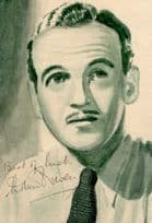 David Niven Hollywood Film Actor Vintage Signed Old Hand Art Drawing