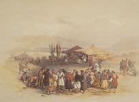 David Roberts Encampment Of Pilgrims at Jericho Painting Postcard