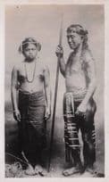 Dayak Malaysia Tribesman Antique Original Photo