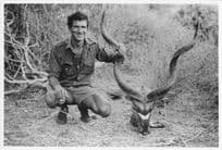 Deer Stag Head Hunting Trophy & Hunter 9x7 Kenya African Photo