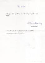 Denis Healey Labour MP Politician Hand Signed Quotation
