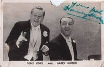 Denis O'Neil & Harry Hudson Piano Hand Signed Postcard Please Read