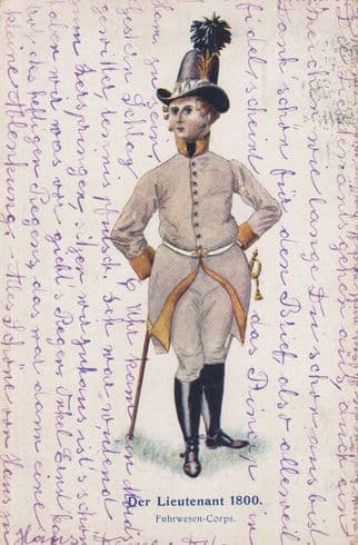 Der Lieutenant 1800 German Army Uniform Old Postcard