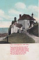Derby Cottage By The Sea Poetry Songcard Antique Poem Postcard