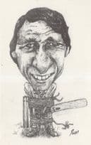 Derek Randall Cricket Player Comic Art Caricature Postcard