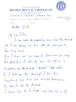 Derek Stevenson British Medical Association WW2 Far East Doctor Signed Letter