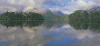 Derwent Water Reflections Cumbria Widescreen Rare Postcard