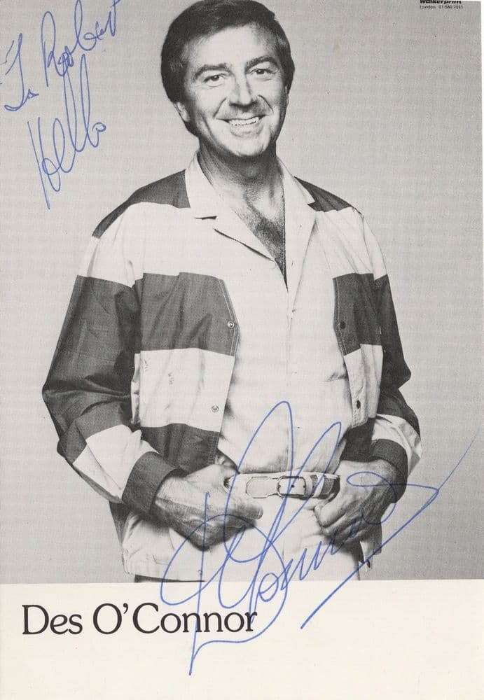 Des O Connor Hand Signed Early Media Publicity Card Photo