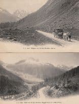 Diligence Au Col Des Montets Transport 2x Antique Switzerland Postcard s