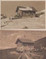 Diners at Hahnenmoos Restaurant Adelboden 2x Old Switzerland Postcard s