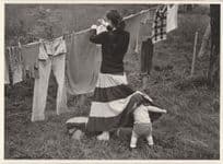 Dirty Clothes Washing Line Dutch Comic Photo Postcard
