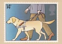 Disabled Blind Guide Dog Royal Mail Ltd Edn Stamp Postcard