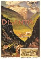 Disentis in 1906 Zurich Museum Graubunden Switzerland Poster Postcard