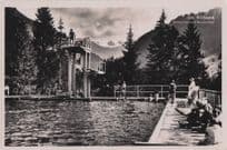 Diver at Gstaad Saanen BE Schwimm Sonnenbad Switzerland Old RPC Postcard