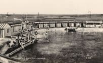 Diving Board Fight Swimming Pool Gillingham Kent Real Photo Postcard
