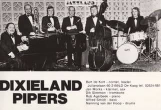 Dixieland Pipers Dutch Holland Jazz Band Bert de Kort PB Postcard