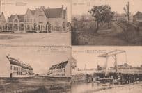 Dixmude Belgium Convent School Park Bridge 4x Postcard s