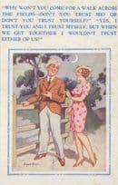 Do You Trust Me In Farmers Field Farming Man Comic Old Postcard