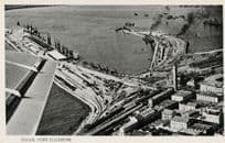 Docks At Port Elizabeth Antique Aerial South African Postcard