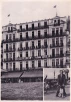 Dog Owner & Alsation at Grand Hotel De Plage Heyst On Sea Belgium RPC Old Postcard