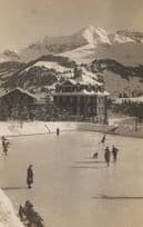 Dog Skating On Ice Rink at Hotel Schonegg Adelboden Switzerland Postcard