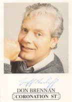 Don Brennan Coronation Street Undedicated Hand Signed Cast Card Photo