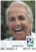 Don Maclean God Bless Radio 2 Hand Signed Cast Card Photo