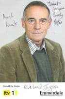 Donald De Souza Emmerdale Rare Undedicated Hand Signed Cast Card Photo