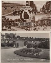 Doncaster Race Horse Racing Course Good Luck RPC 2x Old Postcard