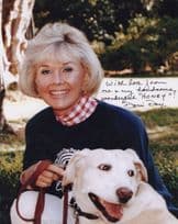 Doris Day & Her Pet Dog Honey 10x8 Hand Signed Photo