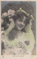 Doris Stocker Edwardian Musical Comedienne Old Hand Signed Photo