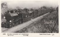 Double Headed Train at Cheriton Train Station in 1924 Postcard
