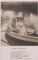 Down By The River Rosie Lee Boat Songcard Real Photo Poetry Song Postcard