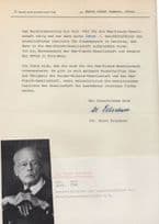 Dr Ernst Telschow Director Max Planck Gesellschaft Hand Signed Letter