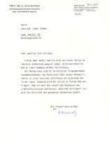 Dr Gustav Kuschinsky German Post WW2 Scientist Hand Signed Letter