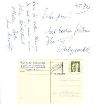 Dr Wilibald Pschyrembel German Physicist 2x Hand Signed Letters