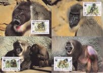 Drill Monkey 4x Camerolin WWF Stamp First Day Cover Postcard s