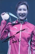 Du Li Chinese China Shooting Olympic Games Champion Hand Signed Photo