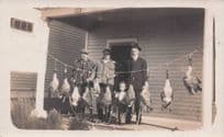 Duck Pheasant Bird Shooting Washing Line Hunting Old RPC Postcard