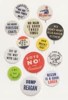 Dump Ronald Reagan President Nixon Roosevelt Badge Pin Postcard