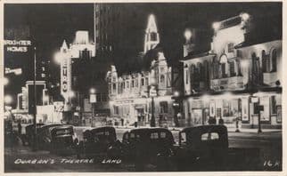 Durban's Theatre Land at Night Illuminations South Africa Antique Postcard