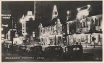 Durban's Theatre Land at Night Illuminations South Africa Antique Postcard