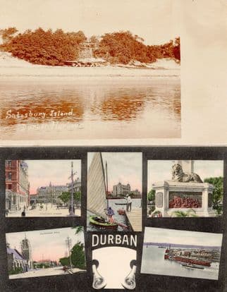 Durban Salisbury Island & Greetings 2x South Africa Old Postcard s