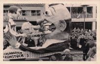 Dusseldorf Carnival Street Parade Breakfast Table Float German 1954 Old Postcard