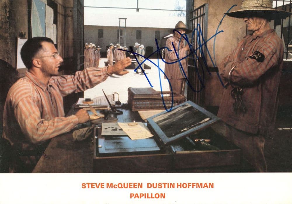 Dustin Hoffman with Steve McQueen The Great Escape 12x8 Hand Signed ...