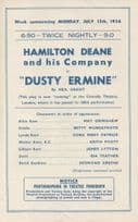 Dusty Ermine Hamilton Deane Nottingham Comedy 1936 Theatre Royal Programme